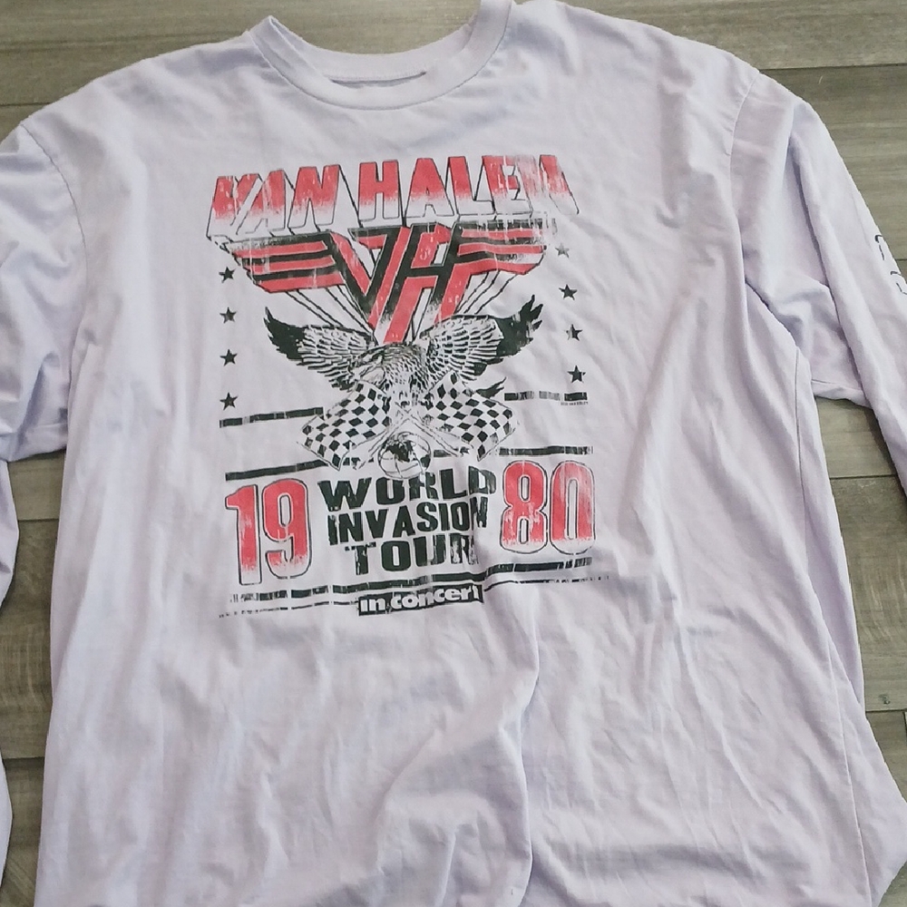 Plus Size Purple Van Halen Graphic Long Sleeve Shirt